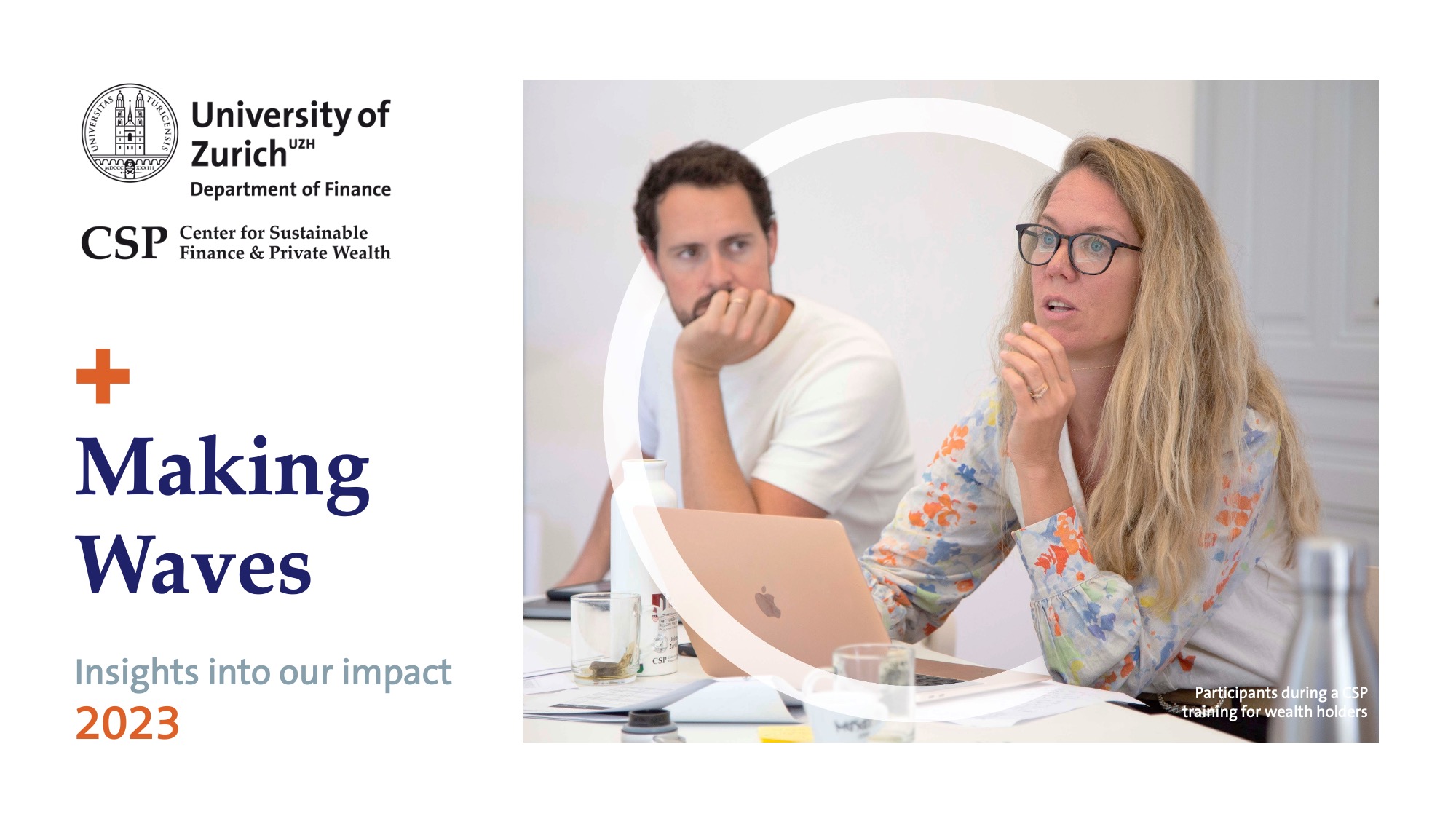 Text Reads: Making Waves: Insights into our impact 2023